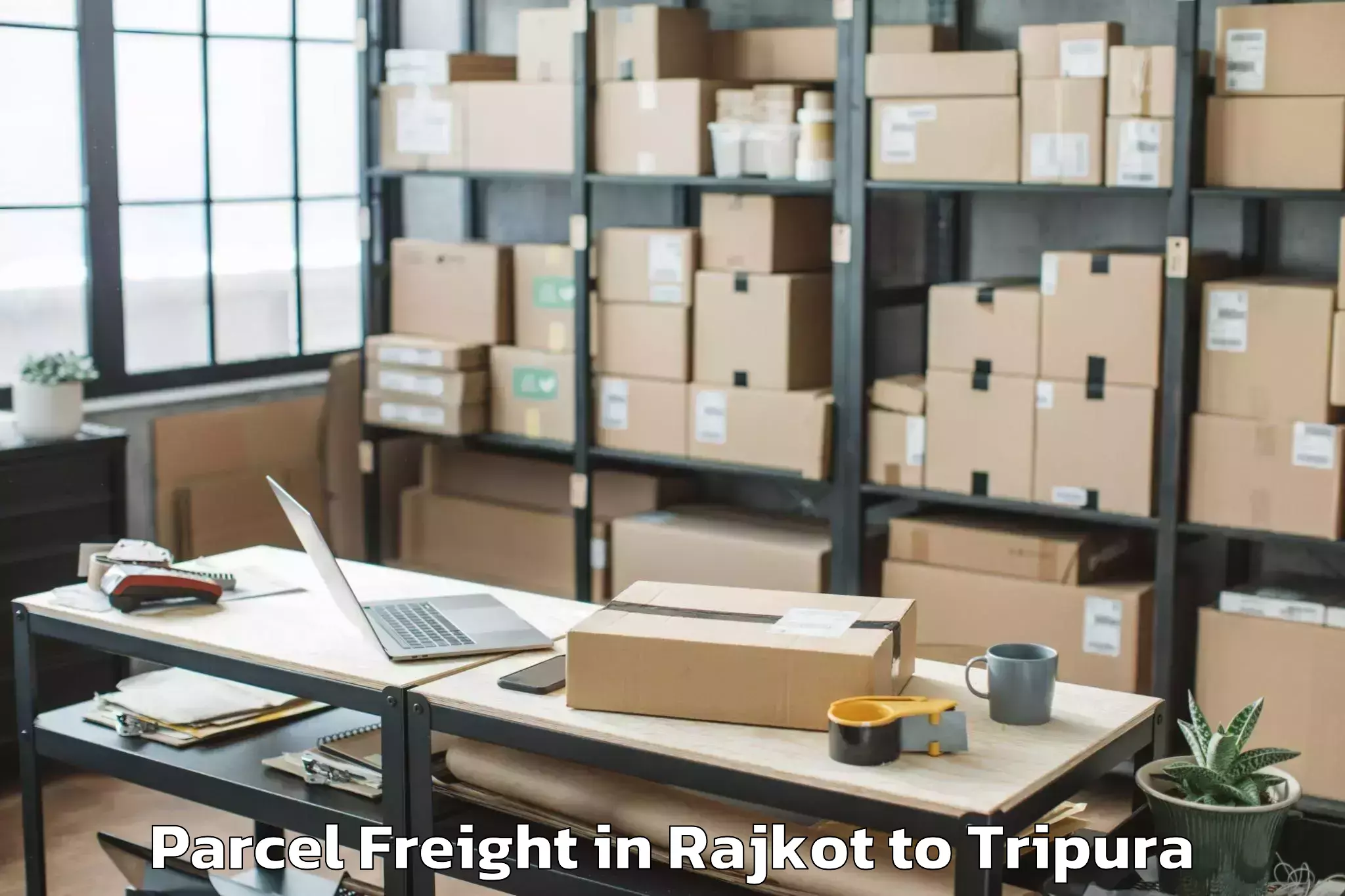 Efficient Rajkot to Melaghar Parcel Freight